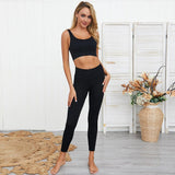 C-02 Seamless 2 Piece Padded Bra Leggings Set for Women by Wolph