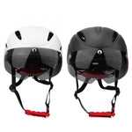 Adjustable Cycle Helmet with Integrated Visor Glasses for Men-Women