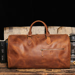 The Edler Retro Cowhide Shoulder Duffel Travel Bag by Wolph