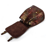 Wax Embosed Leather Travel Backpack for Women