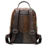 Embossed Leather Travel Day Laptop Backpack for Women
