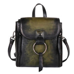Retro CowHide Leather Travel Day Pack for Women