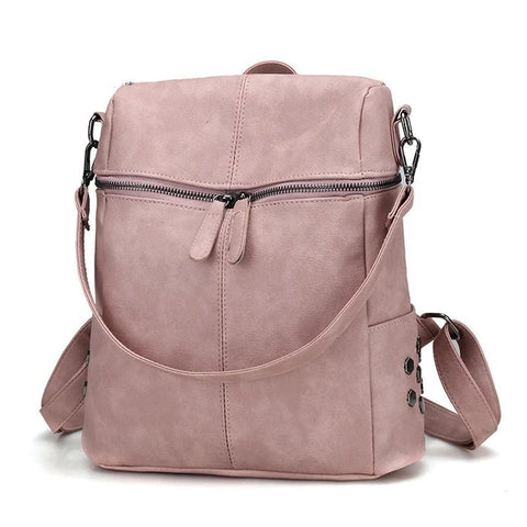 Rivet Faux Leather School Day Backpack for Girls